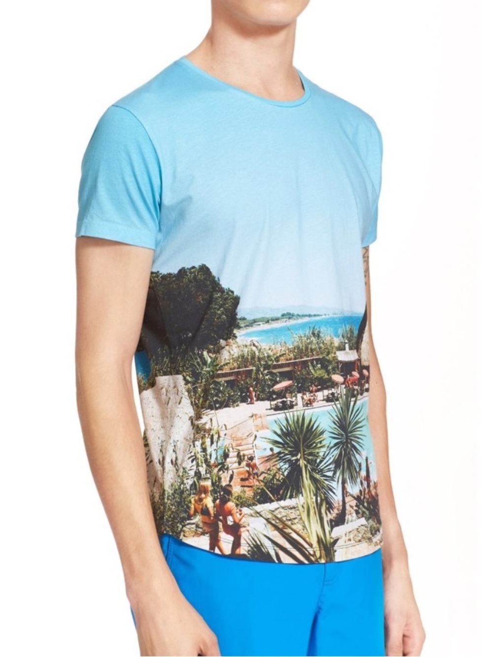 Orlebar Brown Tommy Hulton Getty Printed Graphic T-Shirt Mens Small Short Sleeve